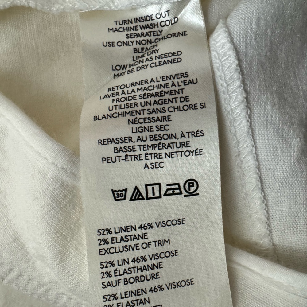 Anthropologie Linen White Extended Waist Gaucho Pants 12 NWT - Picture 13 of 13